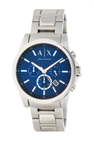 Shop Ax Armani Exchange Outerbanks Chronograph Bracelet Watch, 45mm In Silver