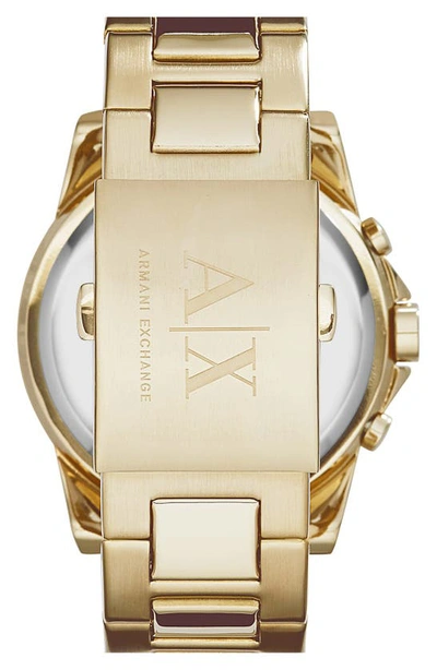 Shop Ax Armani Exchange Chronograph Bracelet Watch, 45mm In Gold