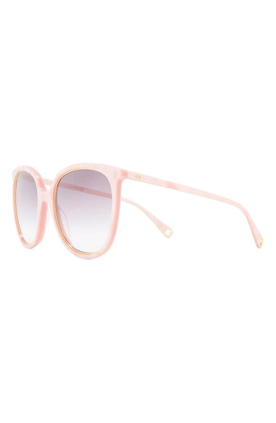 Shop Gucci 56mm Round Sunglasses In Pink Pink Violet