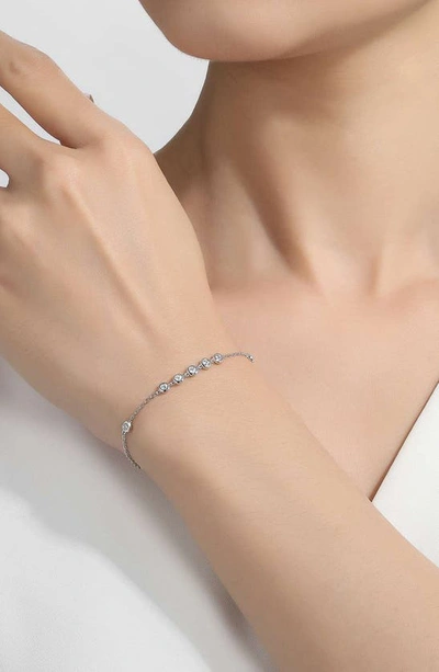 Lafonn Simulated Diamond Station Bracelet In Silver/ White