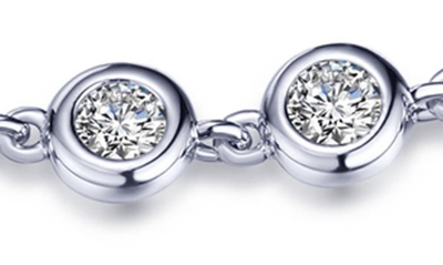 Lafonn Simulated Diamond Station Bracelet In Silver/ White