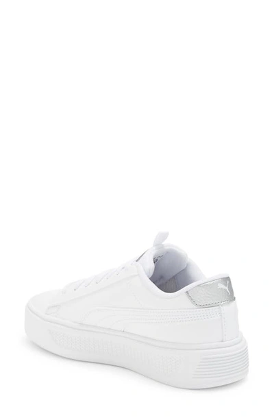 Shop Puma Smash Platform V3 Pop Up Sneaker In White-matte Silver-silver