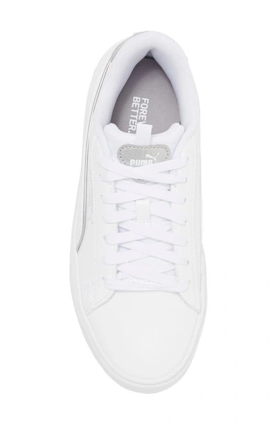 Shop Puma Smash Platform V3 Pop Up Sneaker In White-matte Silver-silver