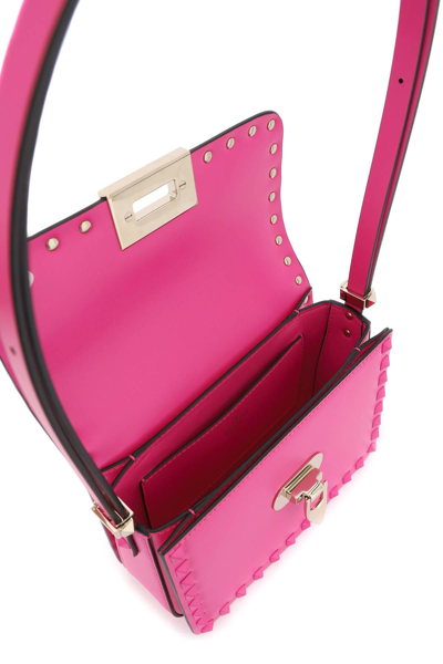 Shop Valentino 'rockstud23' Small Shoulder Bag In Fuchsia