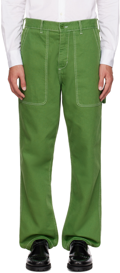 Shop Palmes Ssense Exclusive Green Greenkeeper Trousers