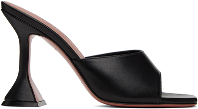 Amina Muaddi Lupita' Suede Heeled Slip Ons In Black