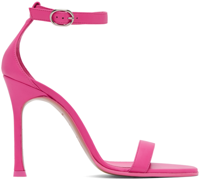 Shop Amina Muaddi Pink Kim 90 Heeled Sandals In Lotus Pink
