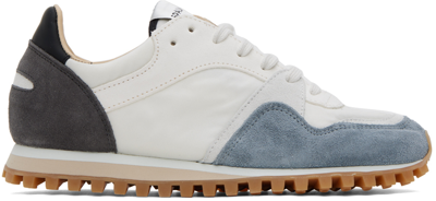 Shop Spalwart White & Gray Marathon Trail Low Sneakers In Pigeon Blue