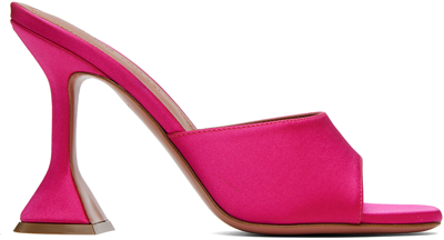 Shop Amina Muaddi Pink Lupita Heeled Sandals In Rasberry