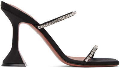Shop Amina Muaddi Black Gilda Slipper 95 Heeled Sandals