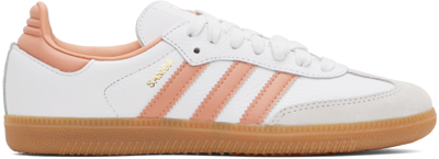 Shop Adidas Originals White & Pink Samba Og Sneakers In Ftwwht/woncla/cry