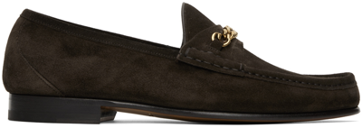 Shop Tom Ford Brown York Chain Loafers In 1b004 Brown