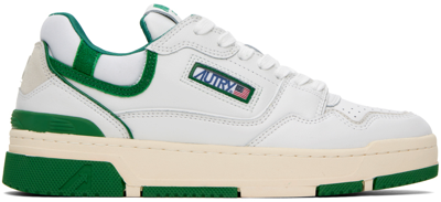 Shop Autry White & Green Clc Sneakers In Mult/mat Wht/amz