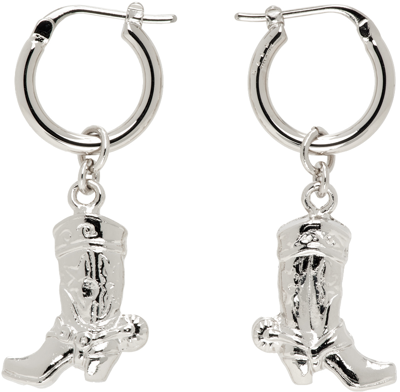 Shop Marni Silver Hoop Earrings In 00n29 Palladium