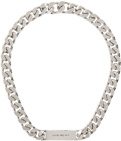 Shop Givenchy Silver Id Necklace In 040-silvery