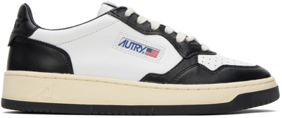 Shop Autry Black & White Medalist Low Sneakers In Leat/leat Wht/blk