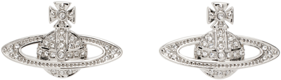 Shop Vivienne Westwood Silver Mini Bas Relief Earrings In P116 Platinum