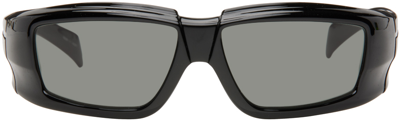 Shop Rick Owens Black Rick Sunglasses In 0909 Black/black
