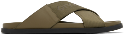 Shop Givenchy Khaki G Plage Sandals In 305-khaki