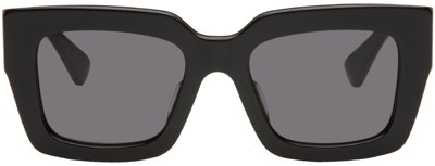 Shop Bottega Veneta Black Square Sunglasses In 001 Black/black/grey