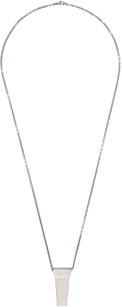 Rick Owens Logo-engraved Chain Necklace In 128 Palladium
