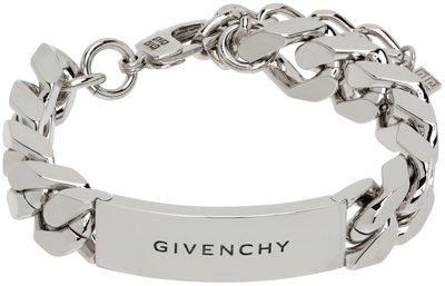 Shop Givenchy Silver Id Bracelet In 040-silvery