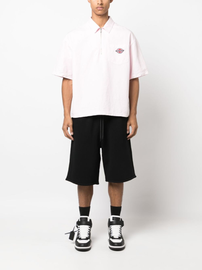 Shop Off-white Organic-cotton Track Shorts In Black