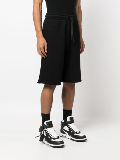 Shop Off-white Organic-cotton Track Shorts In Black