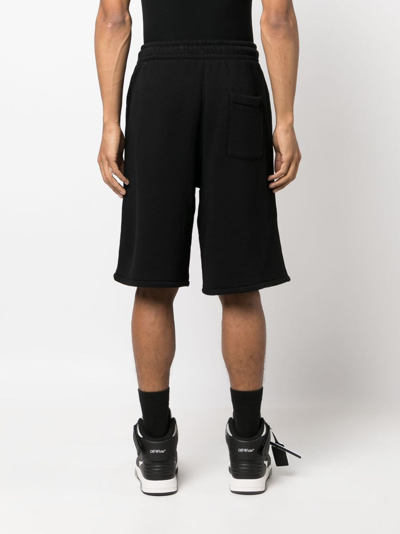 Shop Off-white Organic-cotton Track Shorts In Black