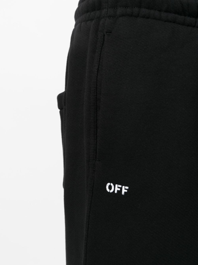 Shop Off-white Organic-cotton Track Shorts In Black