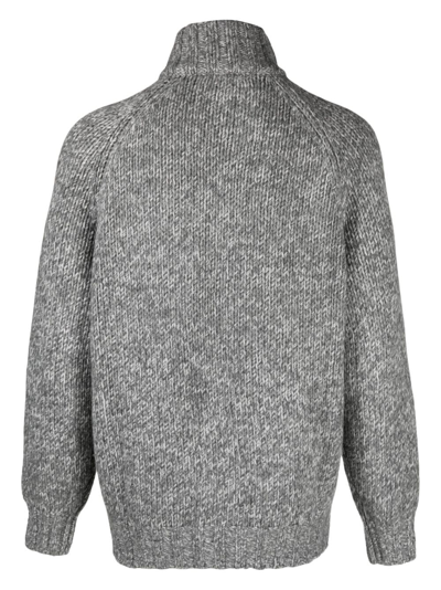 Brunello Cucinelli Raglan-sleeves Zip-up Cardigan In Grau