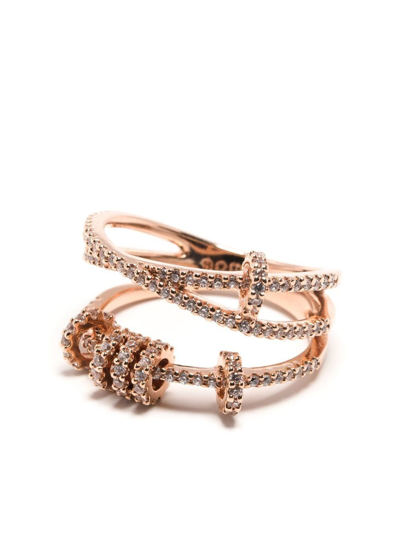 Shop Apm Monaco Hoop-detail Gold-plated Triple Ring