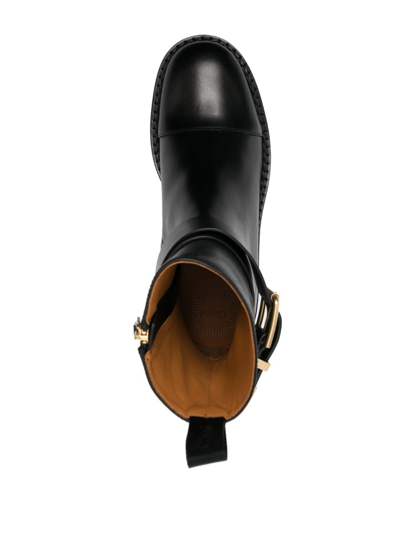 Shop Chloé Owena 50mm Ankle Boots In Black