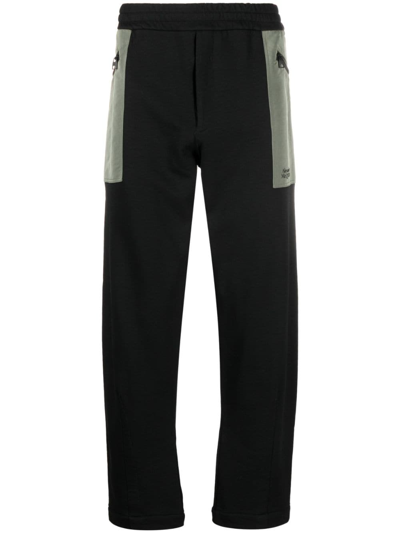 Shop Alexander Mcqueen Contrast-pocket Cotton Track Pants In Schwarz