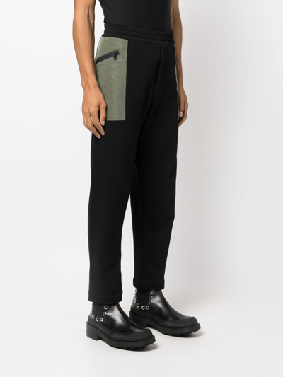 Alexander Mcqueen Contrast-pocket Cotton Track Pants In Schwarz