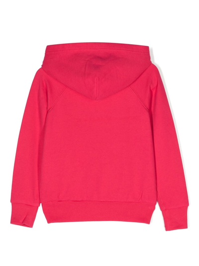 Shop Ralph Lauren Polo Pony-embroidered Cotton Hoodie In Rosa