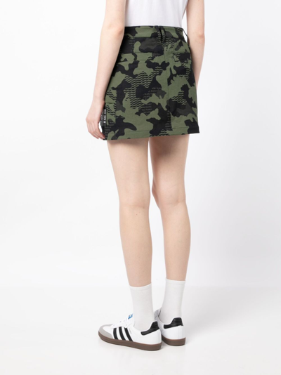 Pearly Gates Camouflage-print Cargo Miniskirt In Green