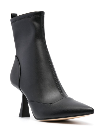 Shop Michael Kors Clara 80mm Leather Ankle Boots In Schwarz