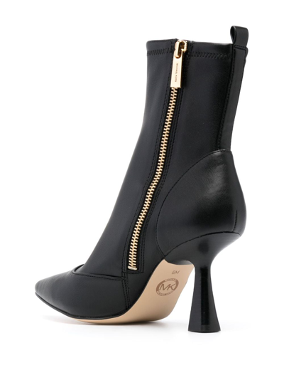 Shop Michael Kors Clara 80mm Leather Ankle Boots In Schwarz
