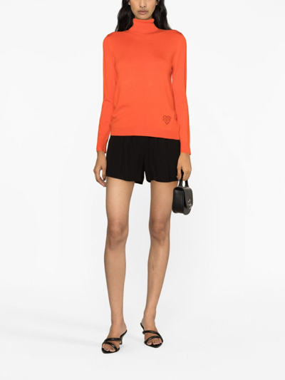 Liu •jo Stricktop Mit Stehkragen In Orange
