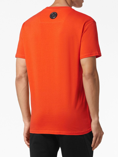 Shop Plein Sport Logo-print Cotton T-shirt In Orange