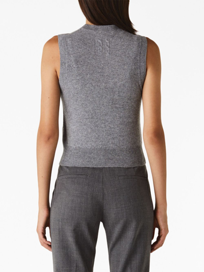 Shop Nili Lotan May Cashmere Knitted Top In Grau