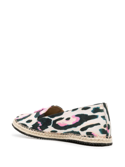 Roberto Cavalli Graphic-print Cotton Espadrilles In Weiss