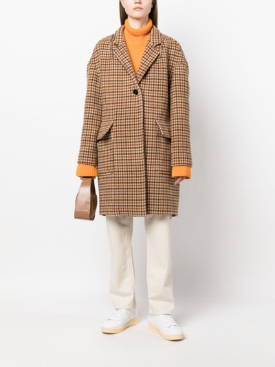 Shop Mackintosh Freddie Check-pattern Wool Coat In Neutrals