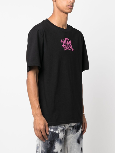 Shop Gcds Graffiti-print Cotton T-shirt In Schwarz