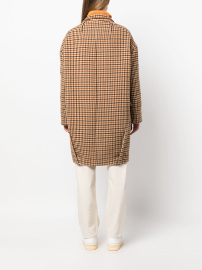 Shop Mackintosh Freddie Check-pattern Wool Coat In Neutrals