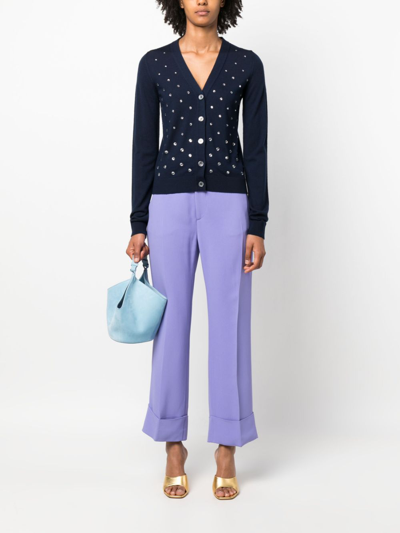 Shop N°21 Pressed-crease Cropped Trousers In Purple