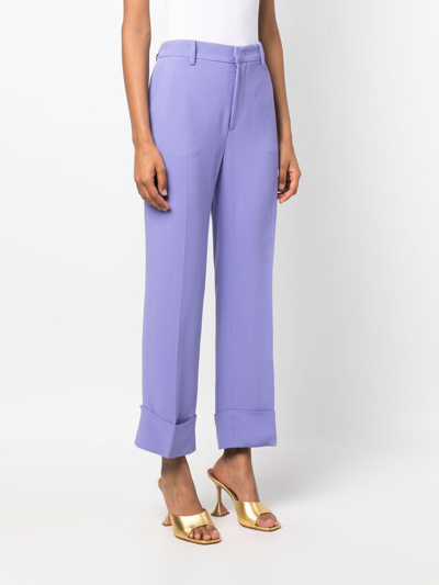 Shop N°21 Pressed-crease Cropped Trousers In Purple