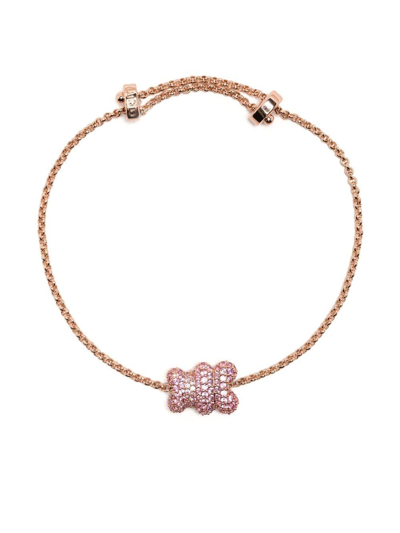 Shop Apm Monaco Baby Malu Yummy Bear Embellished Bracelet In Pink