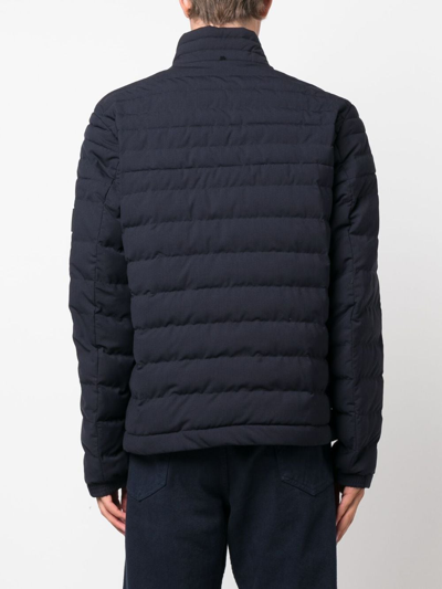 Shop Hugo Boss Padded Zip-fastening Jacket In Blau